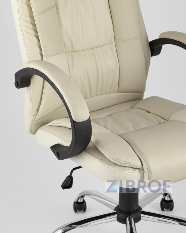 TopChairs Atlant офисное бежевое обивка экокожа, механизм качания Top Gun