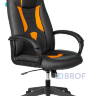 Кресло игровое Бюрократ VIKING-8N/BL-OR черный/оранжевый искусственная кожа геймерское