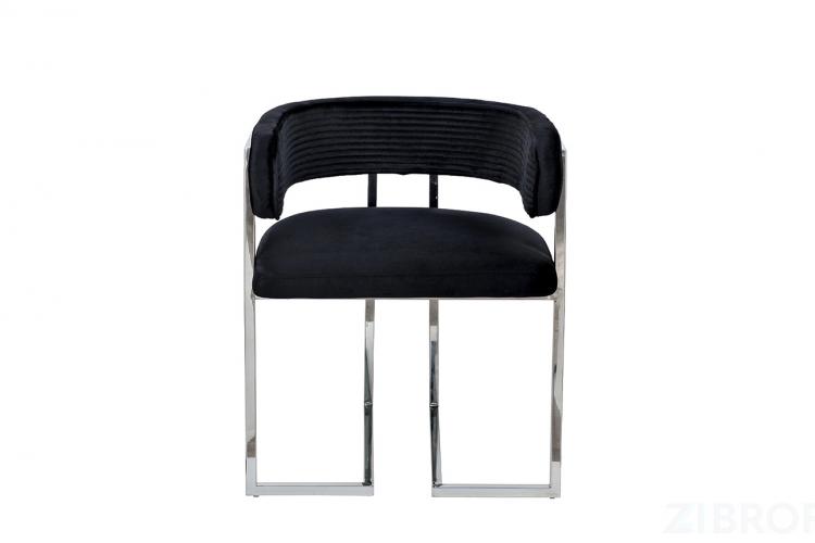 GY-8504STUL-CHERN Стул велюр черный/хром 61*60*74см