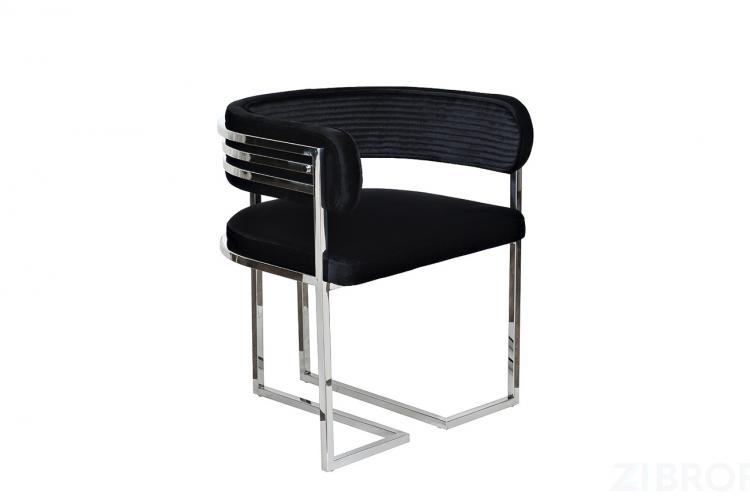 GY-8504STUL-CHERN Стул велюр черный/хром 61*60*74см