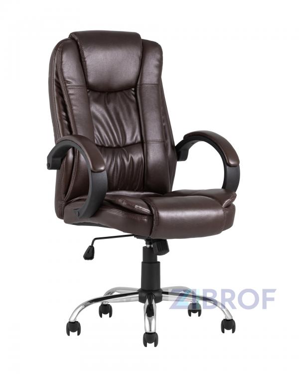 Компьютерное кресло TopChairs Atlant офисное коричневое обивка экокожа, механизм качания Top Gun коричневый