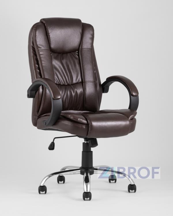 Компьютерное кресло TopChairs Atlant офисное коричневое обивка экокожа, механизм качания Top Gun коричневый