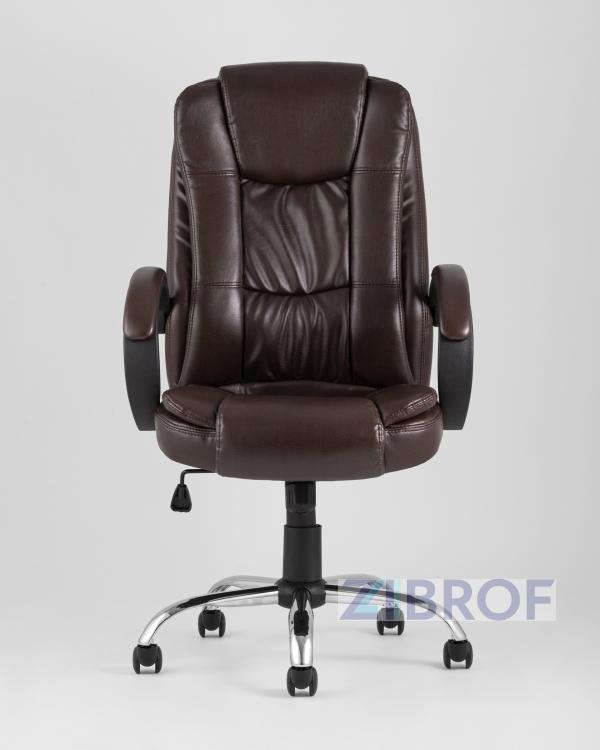Компьютерное кресло TopChairs Atlant офисное коричневое обивка экокожа, механизм качания Top Gun коричневый