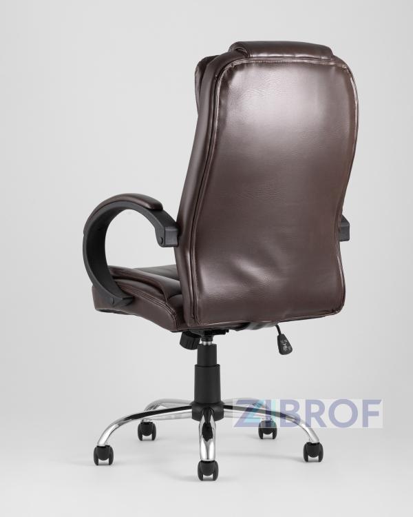 Компьютерное кресло TopChairs Atlant офисное коричневое обивка экокожа, механизм качания Top Gun коричневый