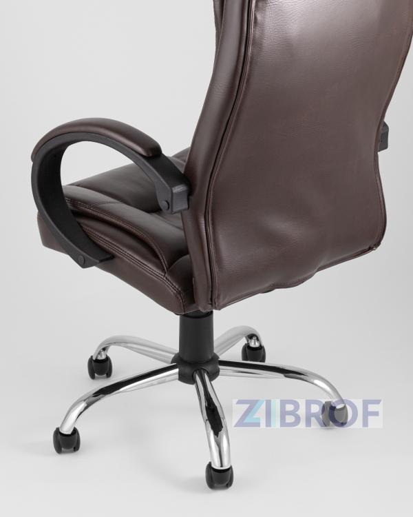 Компьютерное кресло TopChairs Atlant офисное коричневое обивка экокожа, механизм качания Top Gun коричневый