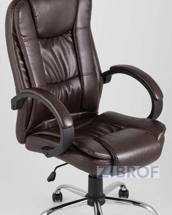 Компьютерное кресло TopChairs Atlant офисное коричневое обивка экокожа, механизм качания Top Gun коричневый