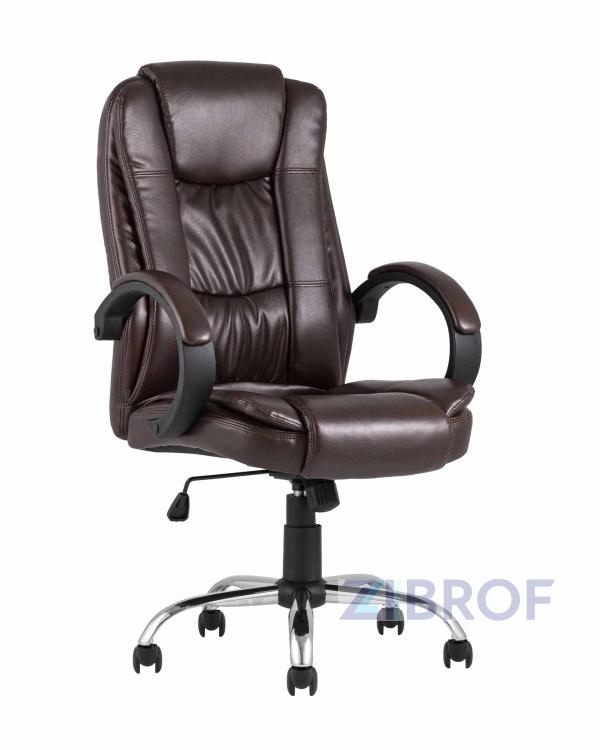 Компьютерное кресло TopChairs Atlant офисное коричневое обивка экокожа, механизм качания Top Gun коричневый