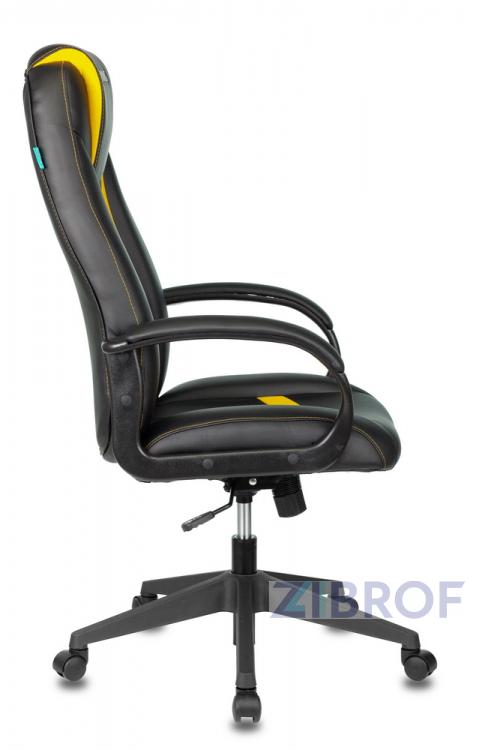 Кресло игровое Бюрократ VIKING-8N/BL-YELL черный/желтый искусственная кожа геймерское