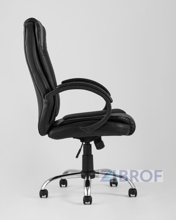 Компьютерное кресло TopChairs Atlant офисное черное обивка экокожа, механизм качания Top Gun пятилучье