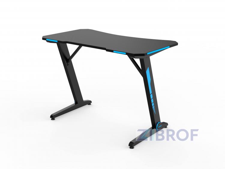 Стол геймерский компьютерный игровой для геймеров TopChairs Arena LED черный