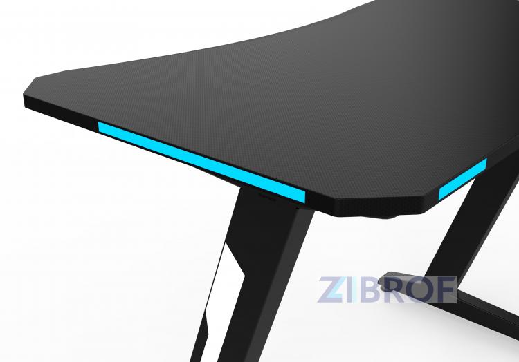 Стол геймерский компьютерный игровой для геймеров TopChairs Arena LED черный