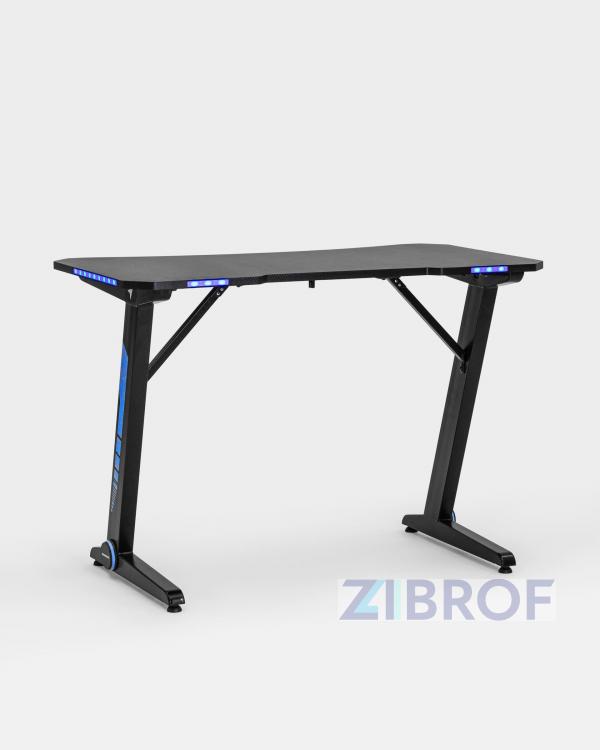 Стол геймерский компьютерный игровой для геймеров TopChairs Arena LED черный