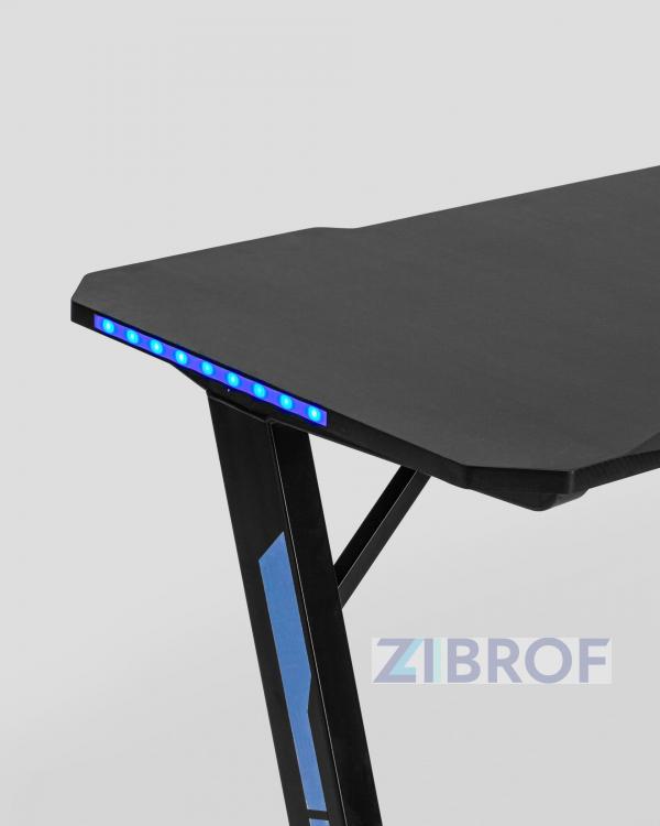 Стол геймерский компьютерный игровой для геймеров TopChairs Arena LED черный
