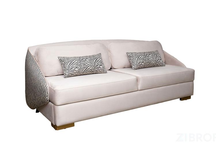 Диван Palazzo 240М трехм. раскладной бежевый/принт Colt002+Ana Beg 240*105*95см