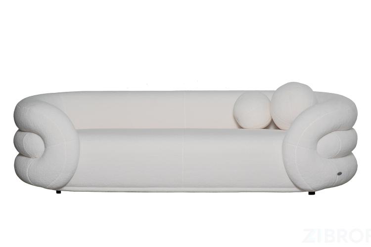ZW-22024 Диван трехместный иск.мех белый 229*95*61см