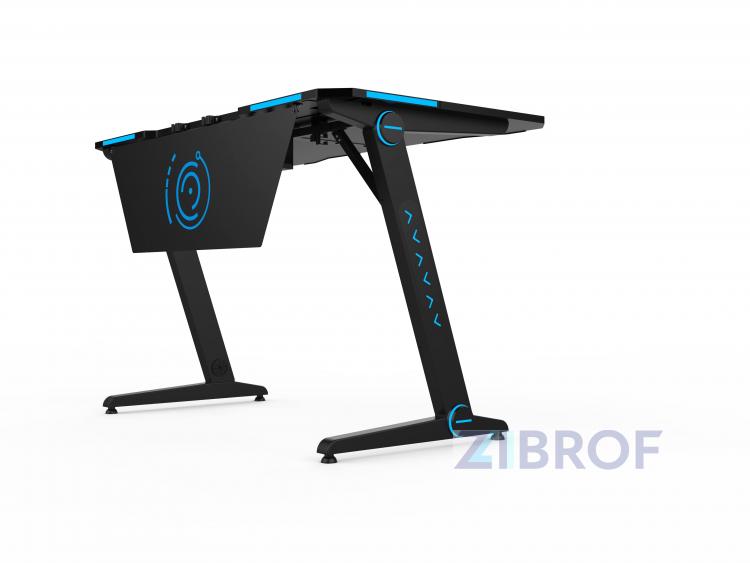 Стол геймерский компьютерный игровой для геймеров TopChairs Space LED черный
