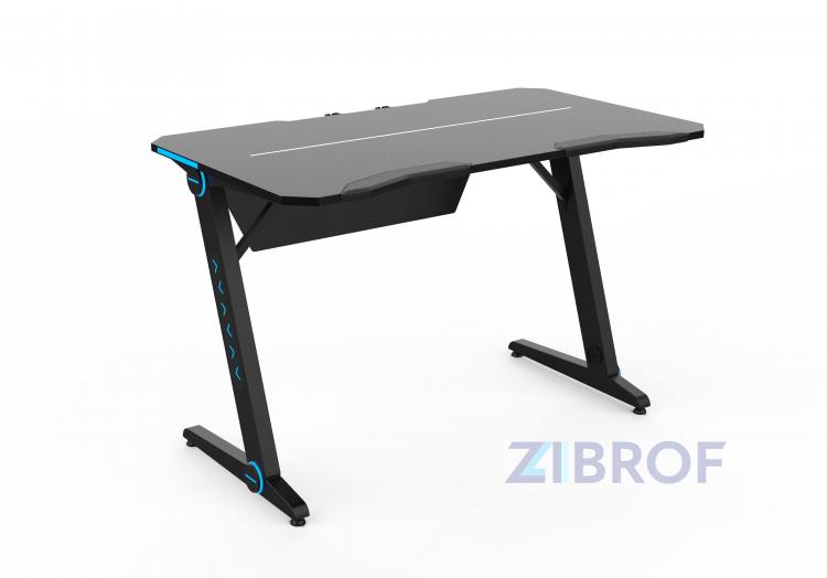 Стол геймерский компьютерный игровой для геймеров TopChairs Space LED черный