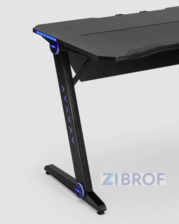 Стол геймерский компьютерный игровой для геймеров TopChairs Space LED черный