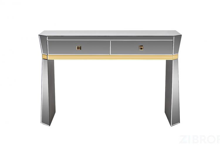 KFG125 Консоль 2 ящика с золотистой отделкой 120*42*79см