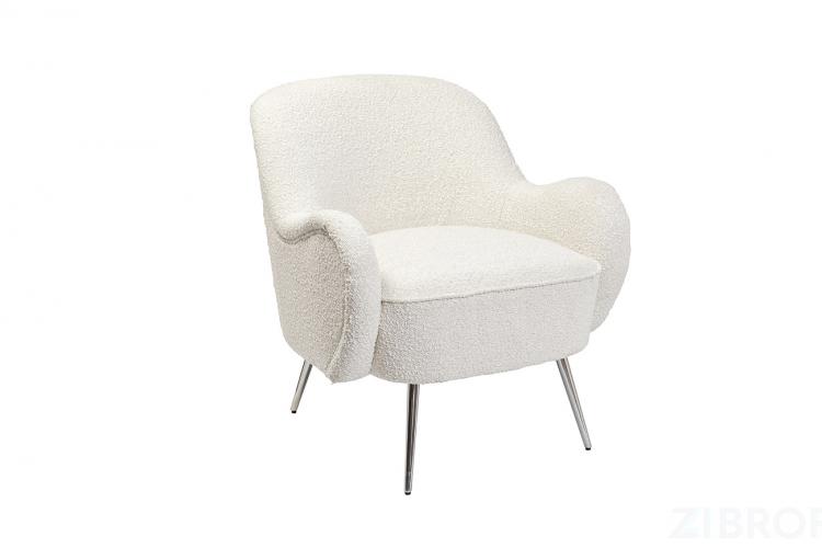 48MY-2688 CRE SL Кресло букле кремовое 72*75*76см мет.ножки