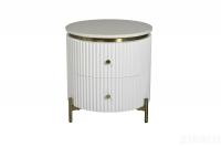 77IP-GD009-TUMB Тумбочка белая 2 ящика мраморная столешница d51*55см