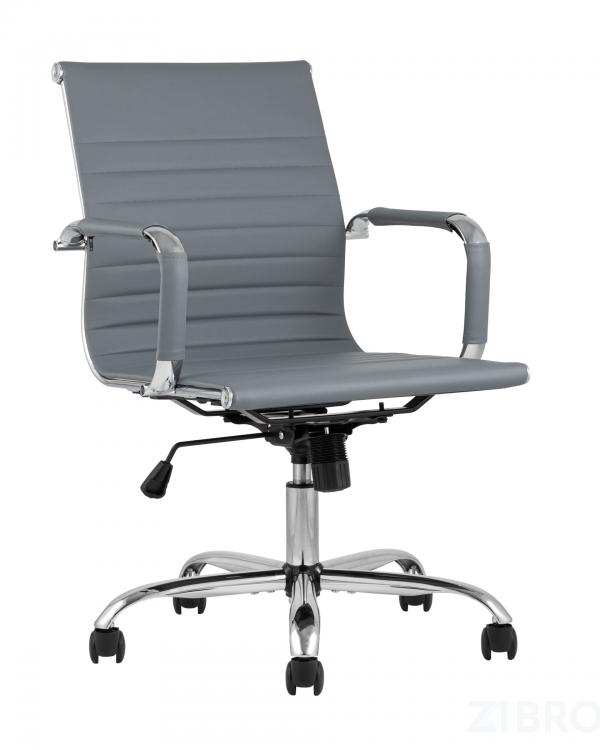 Компьютерное кресло TopChairs City S офисное серое, обивка экокожа, механизм качания и регулировки по высоте