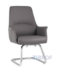 TopChairs Viking офисное серое обивка экокожа, металлический каркас