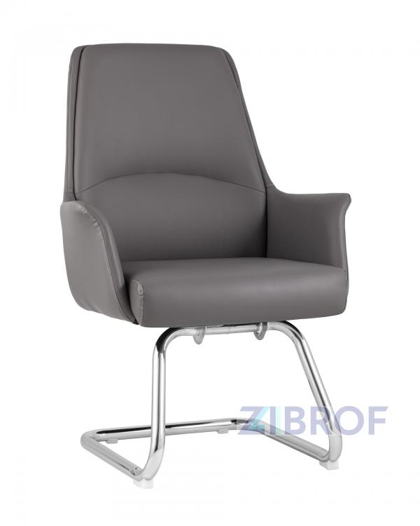TopChairs Viking офисное серое обивка экокожа, металлический каркас