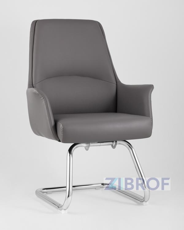TopChairs Viking офисное серое обивка экокожа, металлический каркас