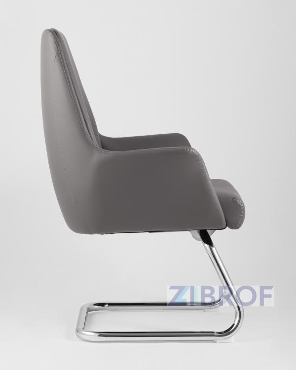 TopChairs Viking офисное серое обивка экокожа, металлический каркас