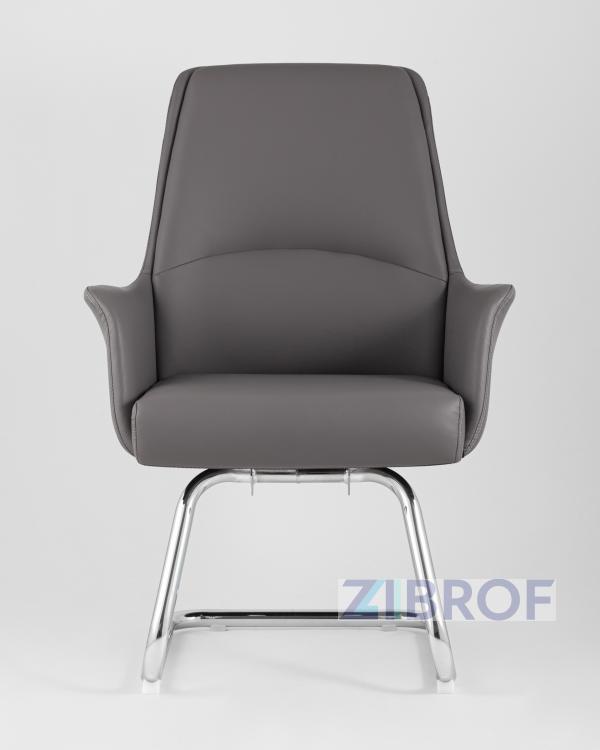 TopChairs Viking офисное серое обивка экокожа, металлический каркас
