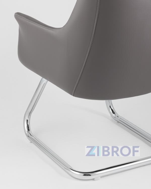 TopChairs Viking офисное серое обивка экокожа, металлический каркас