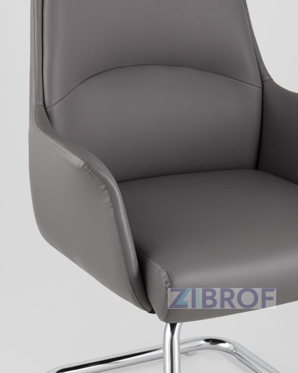 TopChairs Viking офисное серое обивка экокожа, металлический каркас