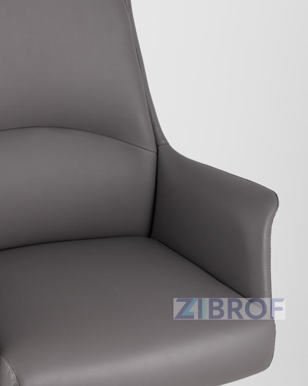 TopChairs Viking офисное серое обивка экокожа, металлический каркас