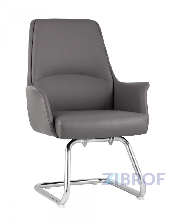 TopChairs Viking офисное серое обивка экокожа, металлический каркас