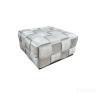 N-PUF-222 SVB Пуф плетеный, велюр светло-бежевый 60*60*30см