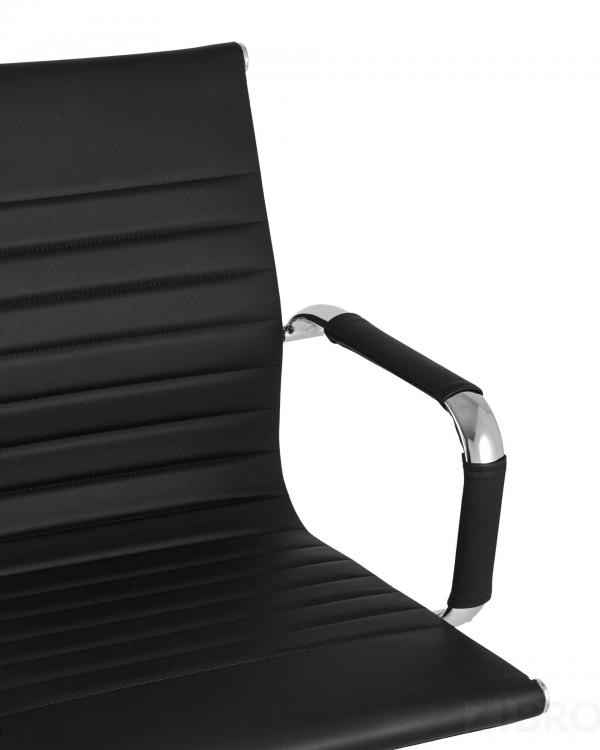 Кресло офисное TopChairs Visit черное в обивке из экокожи