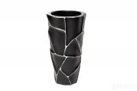 ZSC872-19BL  Кашпо d26*48см черное с серебром