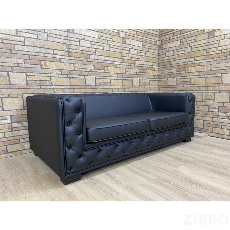 Диван Клифорд тройной размер 200 х 100 см, черный Ecotex 3001