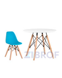 Комплект мебели детский Eames,стол и 1 голубой стул