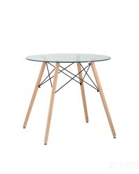 Стол обеденный EAMES DSW стеклянный, диаметр 80 см