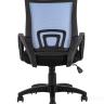 Компьютерное кресло TopChairs Simple офисное голубое в обивке из текстиля с сеткой, механизм качания Top Gun