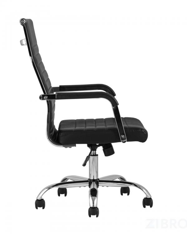 Компьютерное кресло TopChairs Unit офисное черное в обивке из экокожи, механизм качания Top Gun