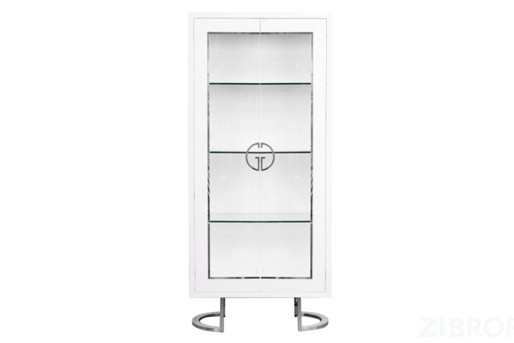 Витрина Garda Decor белая с хром GD-VI003