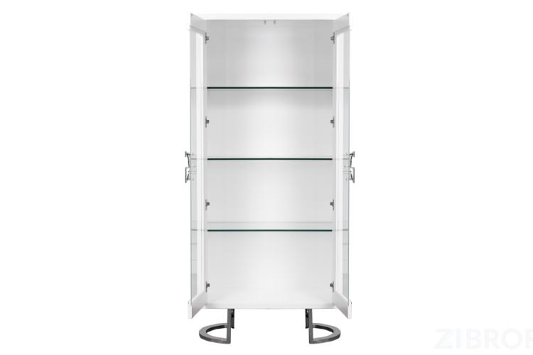 Витрина Garda Decor белая с хром GD-VI003