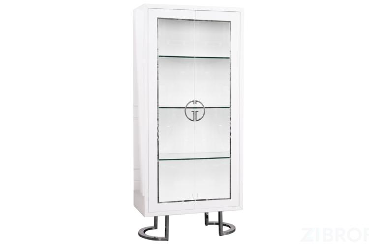 Витрина Garda Decor белая с хром GD-VI003
