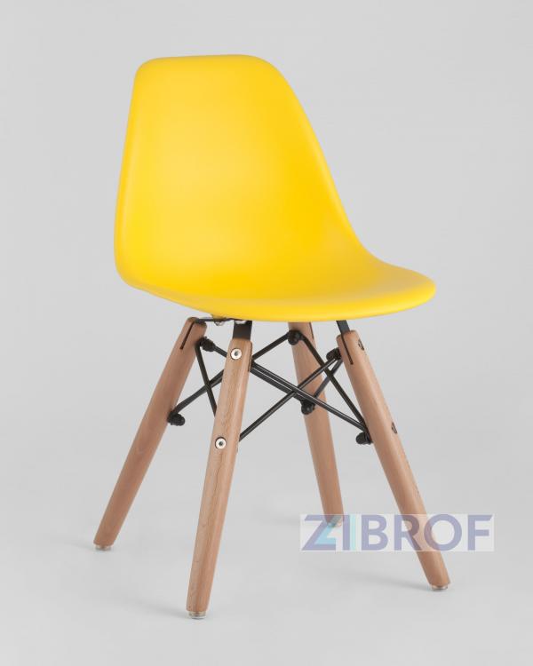 Комплект мебели детский стол Eames белый, 3 стульчика желтые