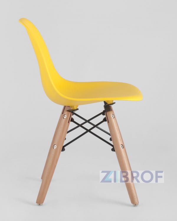Комплект мебели детский стол Eames белый, 3 стульчика желтые
