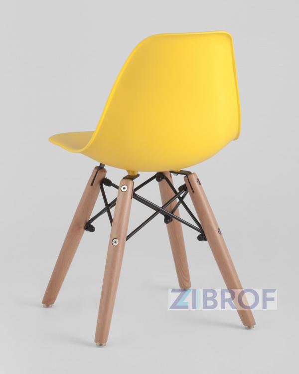 Комплект мебели детский стол Eames белый, 3 стульчика желтые