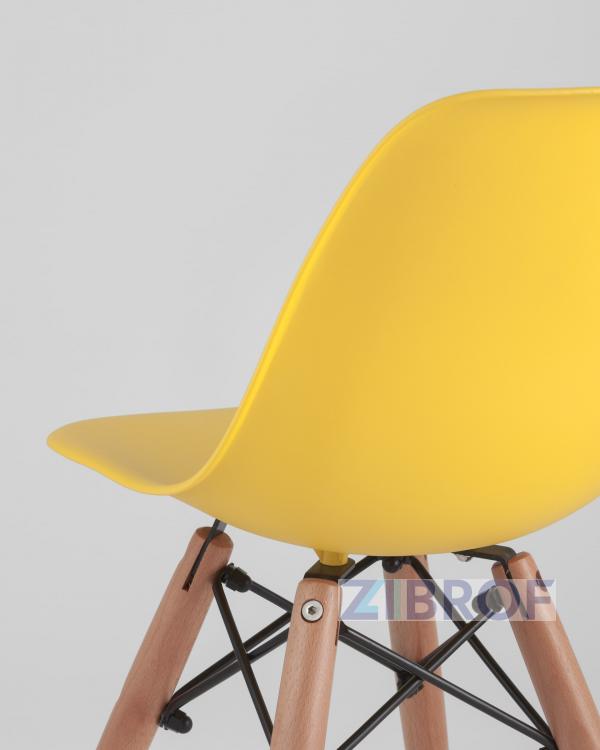 Комплект мебели детский стол Eames белый, 3 стульчика желтые